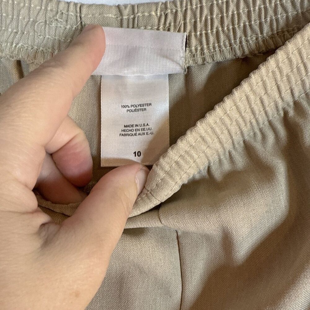 Women’s Alfred Dunner Khaki Pull On Elastic Waist Size 10 Preowned - Picture 7 of 15